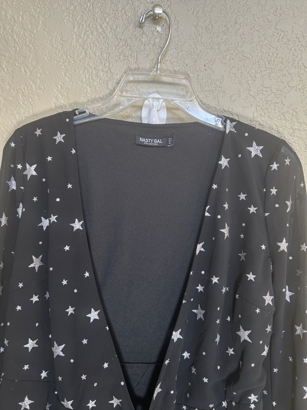 NASTY GAL Whimsy Goth Fairy Costume Ethereal Metallic Stars Tie Front Kimono - Picture 3 of 14